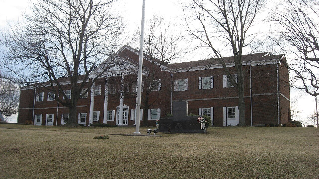 Morgantown, KY street scene near Bowling Green, where we provide hail damage roof repair