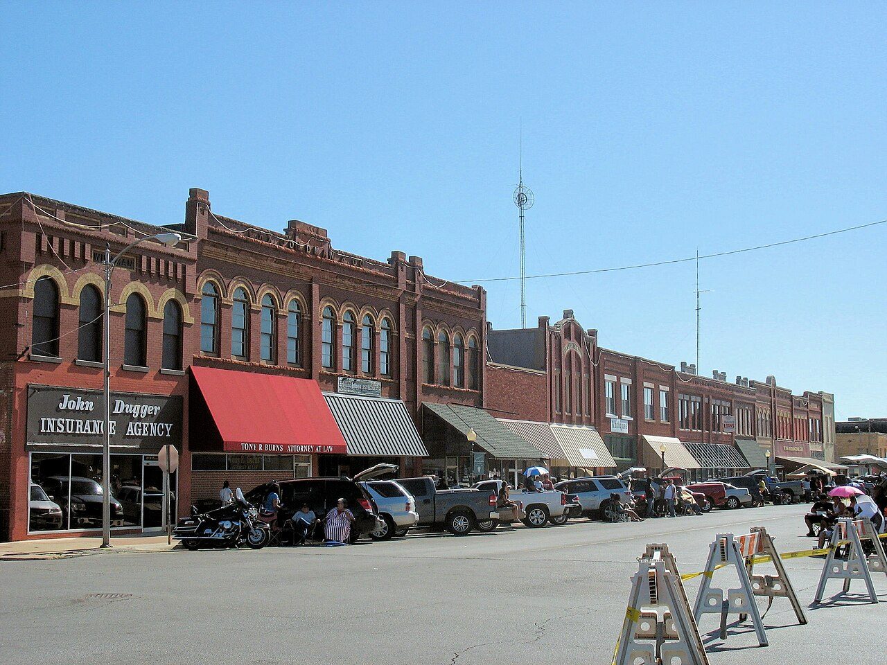Anadarko, OK street scene near Lawton, where we provide hail damage roof repair