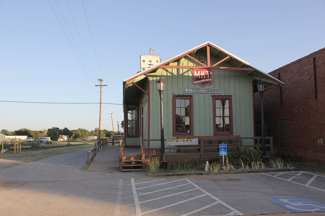 Burkburnett, TX street scene near Wichita Falls, where we provide hail damage roof repair